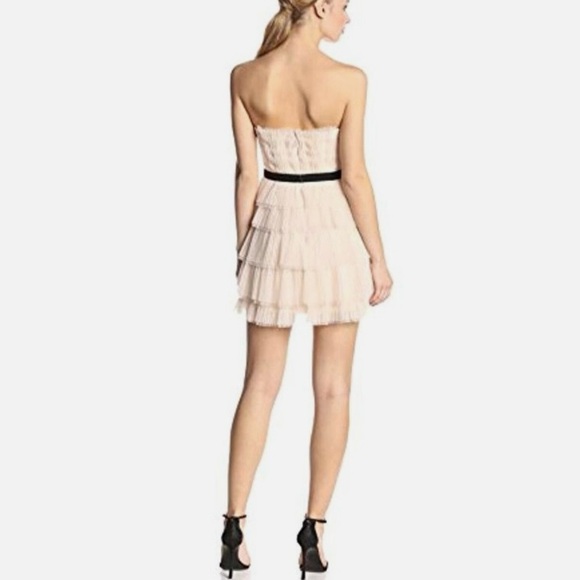 BCBG Maxazaria Rayna Tiered Strapless Tulle Dress 2 Vanilla Party Wedding Prom - Picture 2 of 14